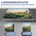 Protectie universala pentru aragaz Maximex, Lighthouse, 56x50 cm, sticla, multicolor