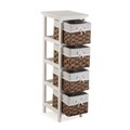 Dulap baie cu 4 cosuri Pompei, Versa, 29 x 25 x 82 cm, lemn, maro