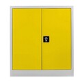 Dulap de depozitare cu incuietoare, Shelvoria, Js1003Sa, 92x100x40 cm, Otel, Gri / Galben
