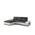 Coltar extensibil stanga 4 locuri ELTAP, Ov39, Ottavio, 275x180x85 cm, lemn/poliester, gri inchis/alb