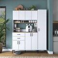 Dulap multifunctional, Hanah Home, JE263, 160x204.2x45 cm, Alb/Maro
