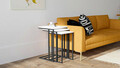 Set masute 3 piese, Puqa Design, Venedik, PAL, Alb/Negru