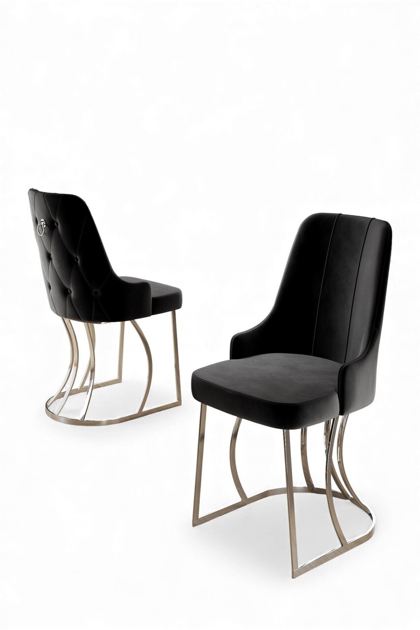 Set scaune 4 piese, Hanah Home, Puva, Negru / Crom - view 2