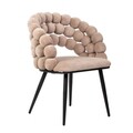 Scaun Bubble, Homla, 61x57.5x81.7 cm, metal/catifea din poliester, bej