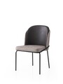 Set scaune 2 piese, Nmobb, Dore, Auriu / Negru / Gri