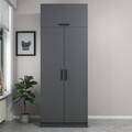 Dulap pentru haine, Minerva, Kale Anthracite, 90x255x52 cm, PAL, Antracit