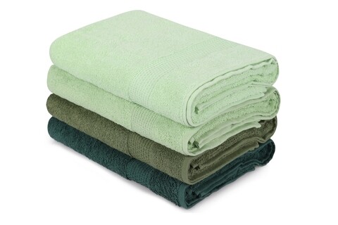 Set 4 prosoape de baie 801, beverly hills polo club, 70x140 cm, bumbac, verde