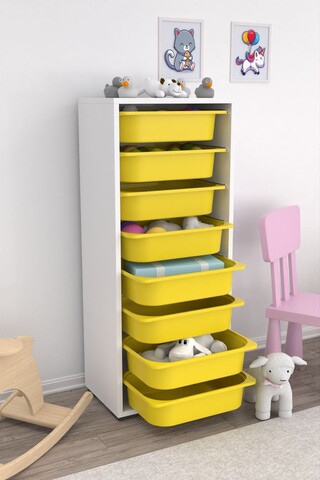 Dulap multifunctional, Estella, Cara 8N, Alb / Galben