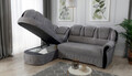 Coltar extensibil stanga 3 locuri ELTAP, L-049, Lord, 243x180x112 cm, lemn/poliester, gri/negru
