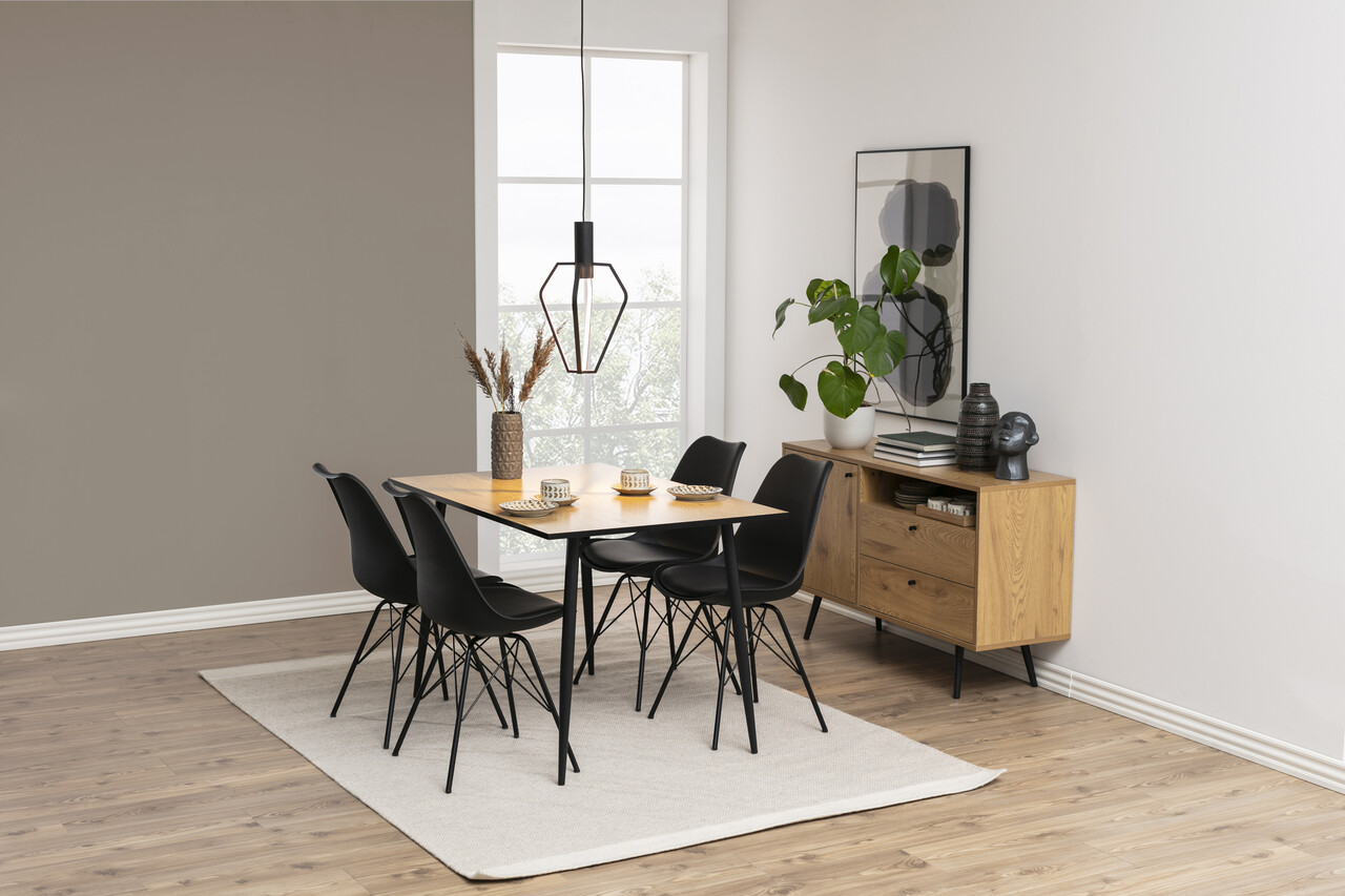 Scaun Eris, Actona, 48.5x54x85.5 cm, piele ecologica/otel, negru - view 4