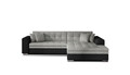 Coltar extensibil dreapta 4 locuri, ELTAP, Sorento, 296x194x78 cm, lemn/poliester, gri/negru