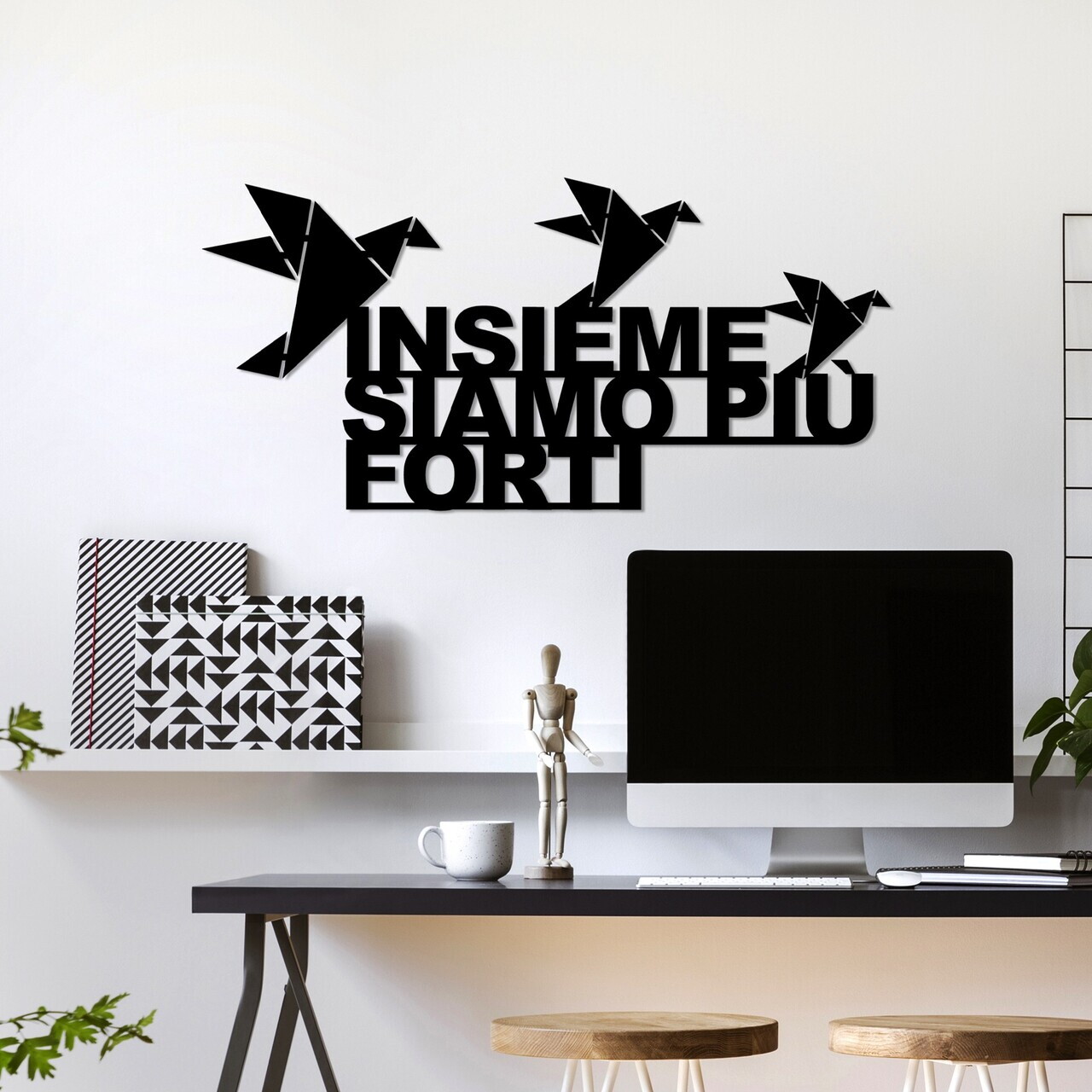 Decoratiune de perete, Insieme 1, Dimensiune: 60 x 30 cm, Negru — imaginea 2
