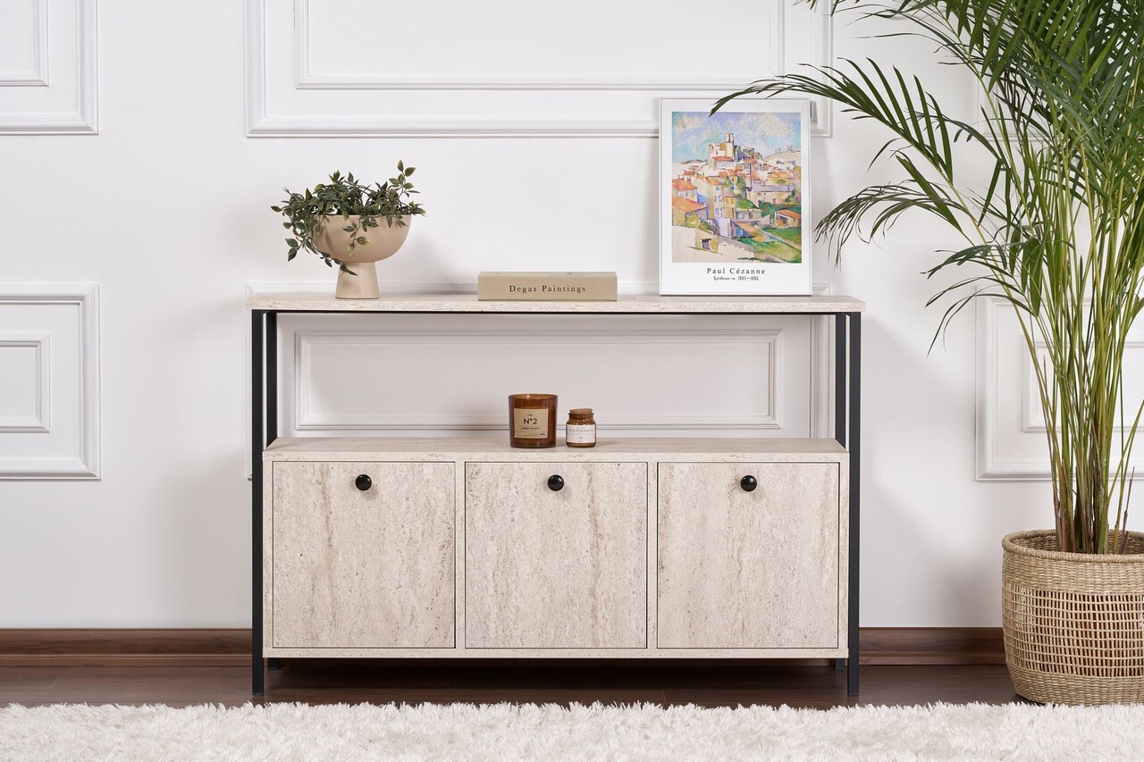 Consola, Nordure, Solace, Travertin / Negru