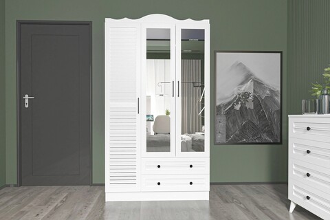 Dulap pentru haine, Glenevis, Nil 803, 105x186x50 cm, Alb 105x186x50 imagine 2022
