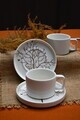 Set pentru ceai, Hermia, 858CMR2108, Portelan, Farfurie: 14 cm (2 bucăți), Multicolor