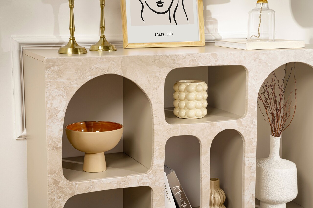 Consola, Nordure, Liva 120, 120x74x37 cm, Travertin Marmură / Gresie - imagine 3