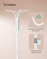 Cuier cu suport de umbrele Tree, Vasagle, 40x40x175 cm, max 15 kg, otel, alb