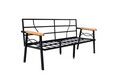 Set pentru gradina/terasa 3 piese, Valovi, Damla, metal, gri/negru