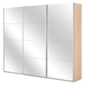 Dulap inalt cu 3 usi culisante, Mira, 271 x 62 x 229 cm, pal/oglinda, sonoma