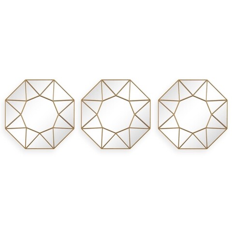 Set 3 oglinzi decorative estrella, versa, 25 x 25 cm, plastic