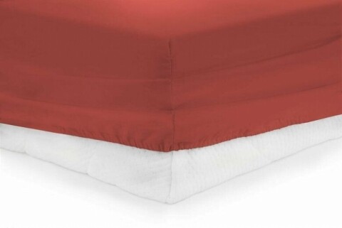 Cearceaf de pat cu elastic Red Heinner, 90×200 cm, 100% bumbac, rosu