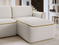 Coltar dreapta 4 locuri ELTAP, Ume, 287x190x88 cm, lemn/poliester, alb/galben