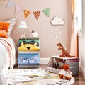 Set 3 cutii depozitare Vasagle, capac magnetic, 38x25x35 cm, material netesut/metal, multicolor