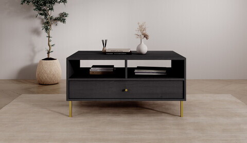 Masuta de cafea ADRK, Tili, 100.2x65x50 cm, PAL laminat, negru