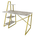 Birou, Retricy, Admira, 120x60x120 cm, PAL, Alb/Auriu
