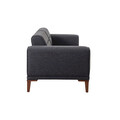 Canapea extensibila cu 3 locuri, Unique Design, 867UNQ1364, Lemn de carpen, Antracit