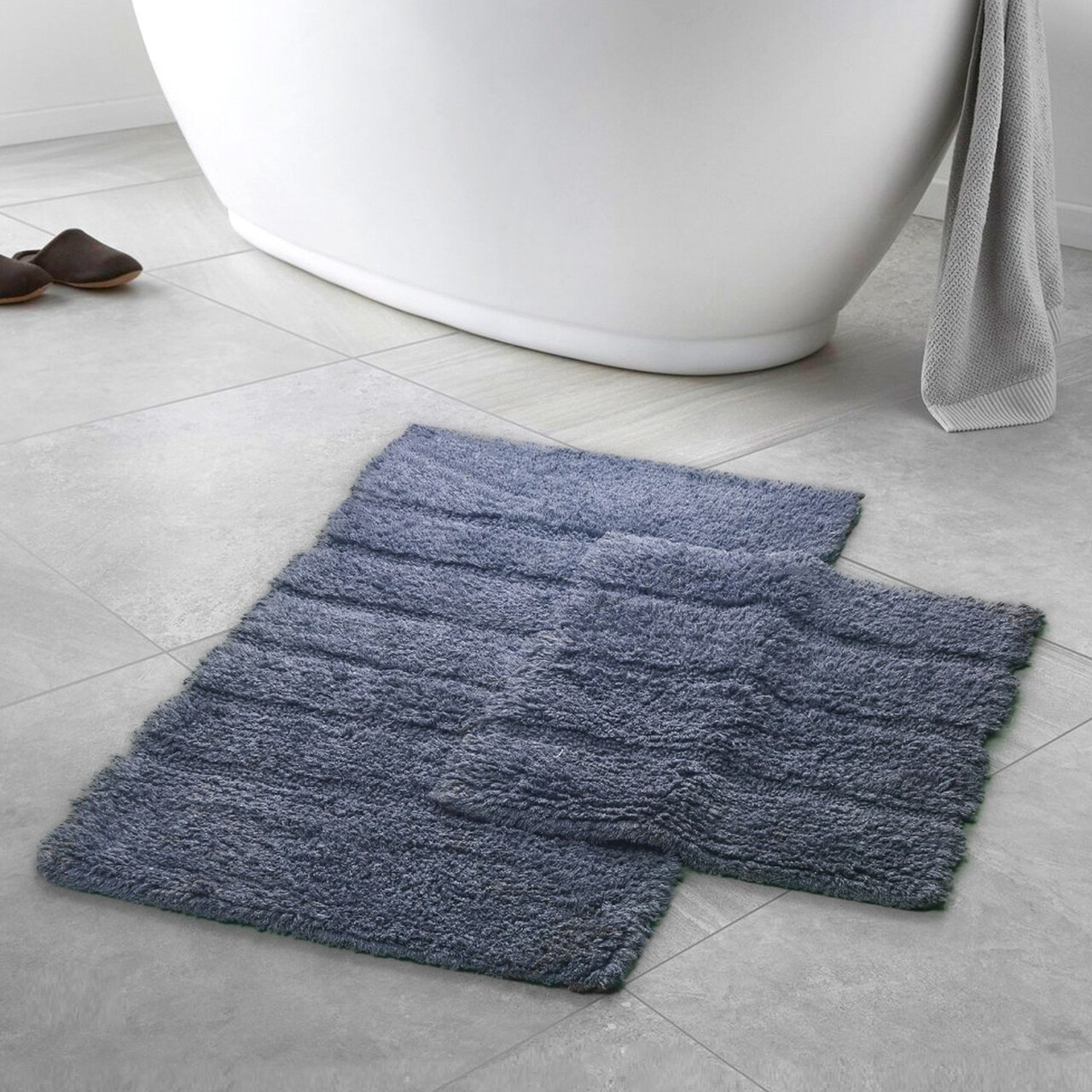 Set covorase de baie, Alanur Home, Milano, Bumbac, Argintiu
