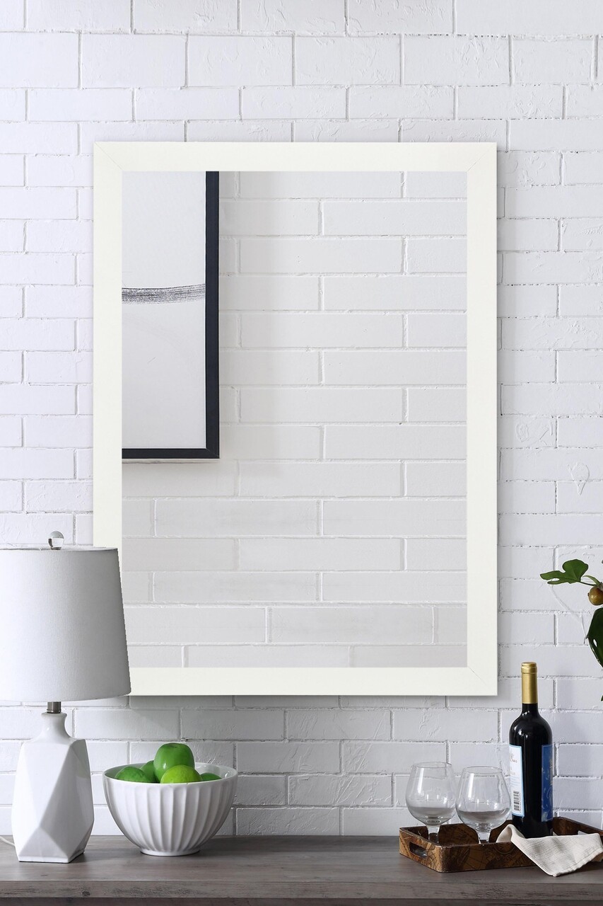 Oglinda decorativa, Leona, Framed, 40x55 cm, Plastic, Alb - 1 | YEO