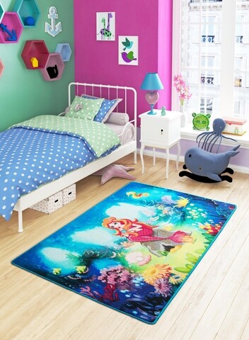Covor Mermaid – Blue, Confetti, 100×150 cm, poliamida, multicolor imagine noua 2022