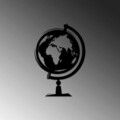 Decoratiune de perete, World Map 3, Metal, Dimensiune: 44 x 70 cm, Negru