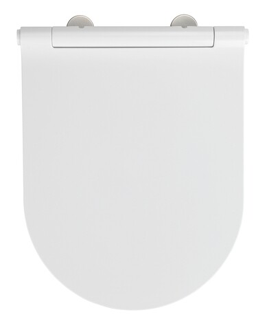 Capac de toaleta cu sistem automat de coborare, Wenko, Nuoro, 36 x 46.5 cm, duroplast, alb