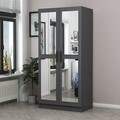 Dulap pentru haine, Minerva, Kale Mirror Anthracite, 90x210x52 cm, PAL, Antracit