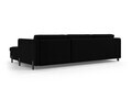Coltar extensibil stanga 4 locuri, Gloria, Micadoni Home, 266x170x88 cm, catifea, negru