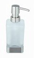 Dozator sapun lichis cu suport, Wenko, Turbo-Loc, Genova Matt, 6.2 x 19.7 x 9 cm, inox/sticla