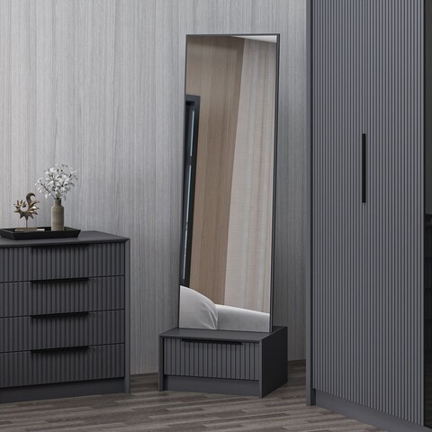 Masa de machiaj, Minerva, Kale Luxe Soft, 54x178x45 cm, PAL, Antracit