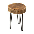 Masuta living Tripp, Pakoworld, 33x30x47 cm, lemn masiv/metal, maro/negru