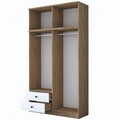 Dulap pentru haine, Rani, BA121, 120x216.8x42.5 cm, PAL, Nuc/Alb