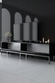 Comoda TV, Bexley, Lord, 180x47x30 cm, PAL, Negru/Argintiu
