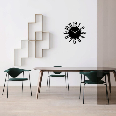 Ceas de perete, metal wall clock 14, metal, dimensiune: 48 x 48 cm, negru