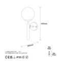 Aplica de perete, Fulgor, 942FLG1312, Metal, Alb/Negru