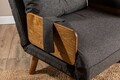 Canapea extensibilă cu 1 loc, Futon, 859FTN2338, Metal , Gri inchis