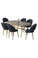Set masa si scaune (7 piese), Hanah Home, Jita, Antracit / Aur