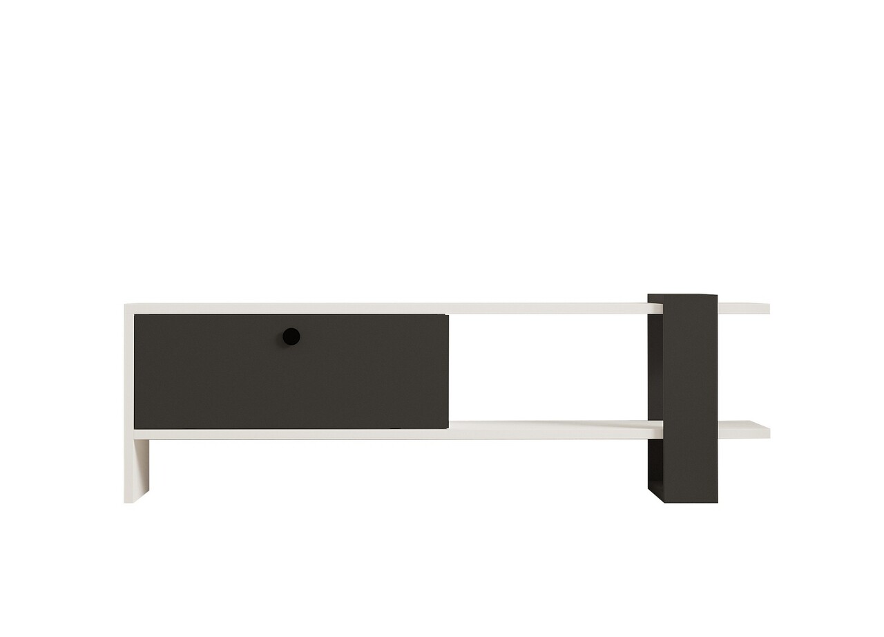 Comoda TV, Hanah Home, Funda, 120x36.8x25 cm, Antracit/Alb - imagine 5
