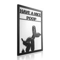 Tablou decorativ, Happy Poop, Dimensiune: 20 x 25 cm, Alb/Negru