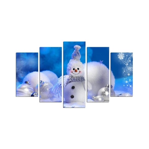 Set 5 tablouri decorative, christmas 5pmdfnoel-6, multicolor, 20x40/20x50/20x60 cm