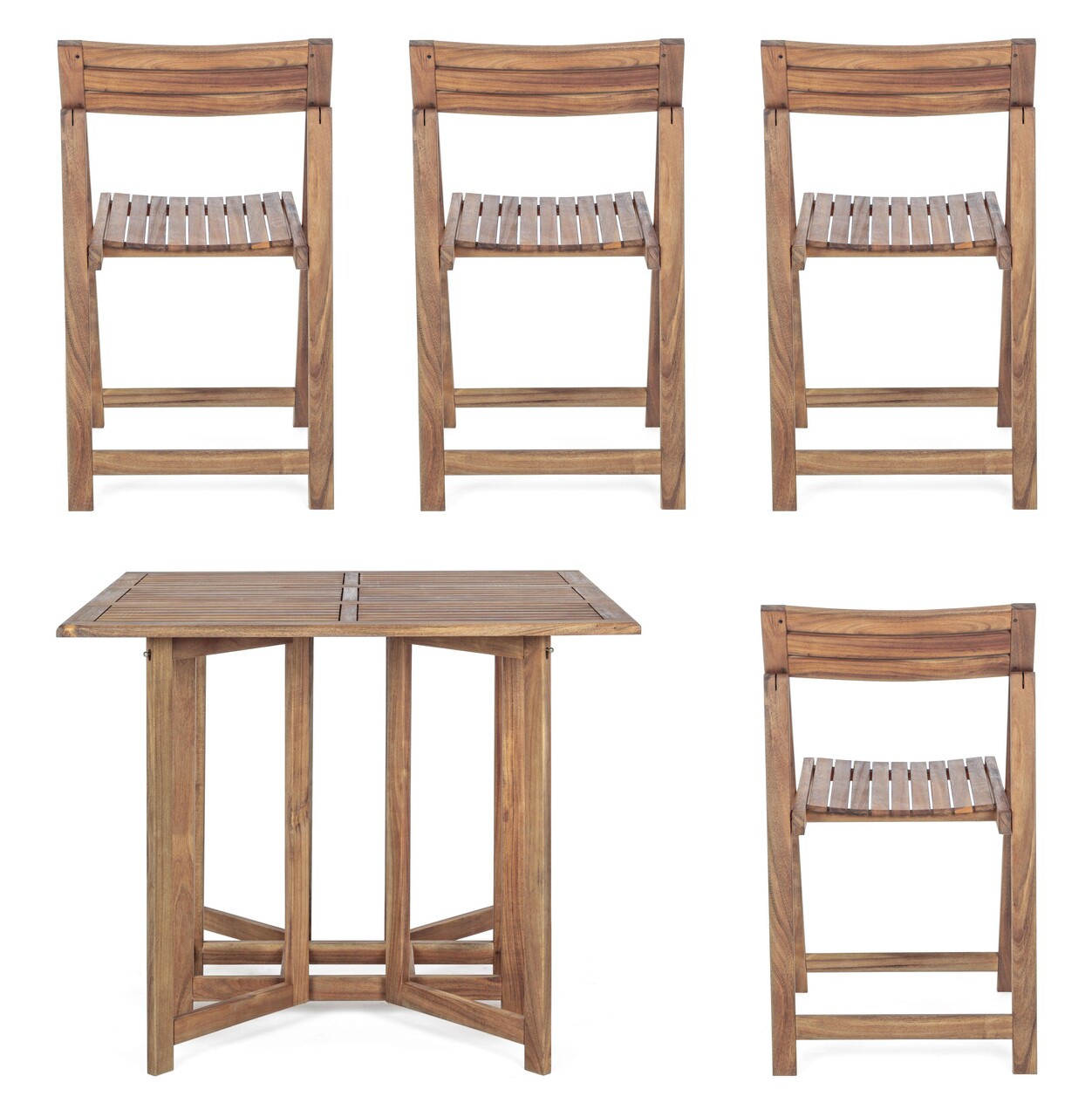 Set mobilier de gradina 5 piese Noemi, Bizzotto, pliabil, lemn de salcam - 2 | YEO